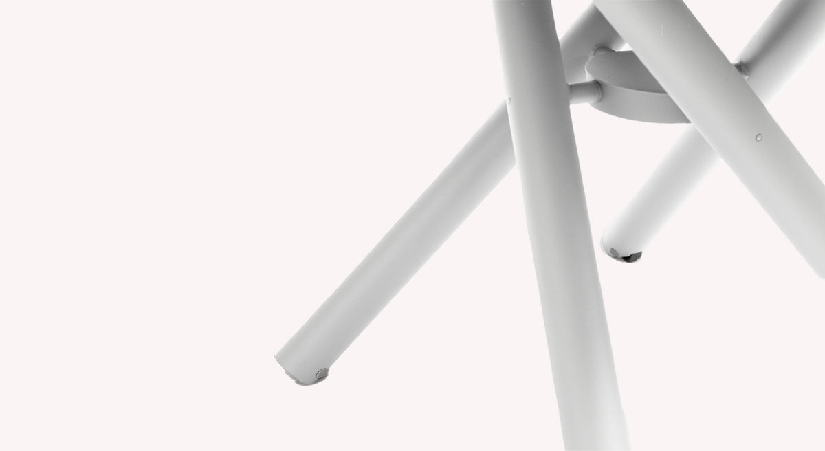 Pieds de table extensible Levante en métal blanc, vue rapprochée