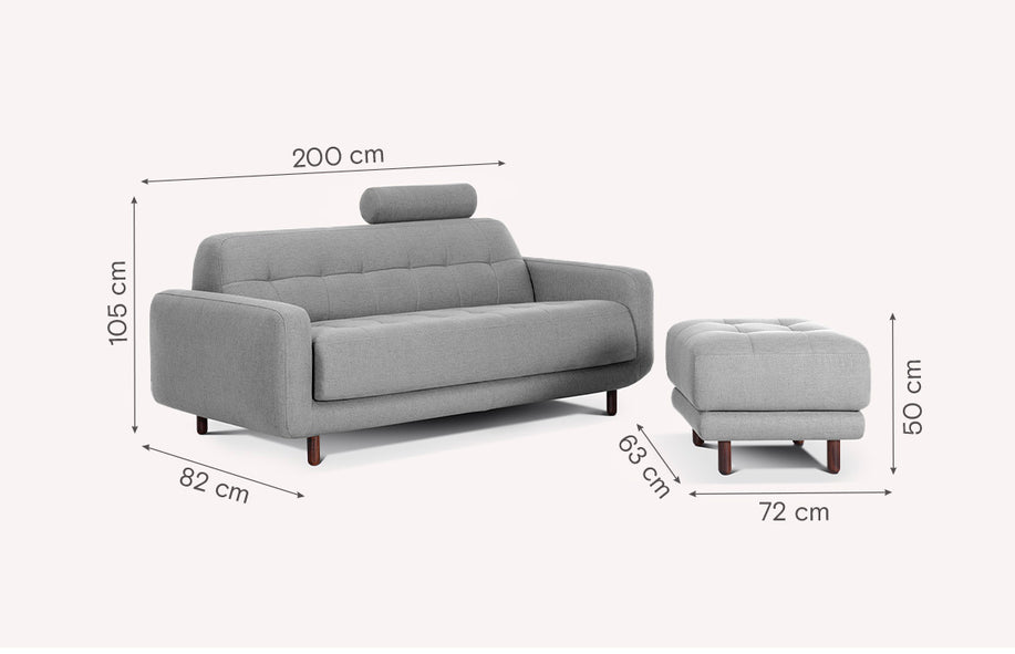 Lot canapé et pouf CLARK Cuir-1
