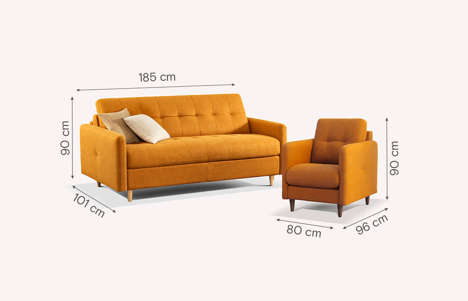 SOHO Austin Golden Yellow sofa and armchair set-1