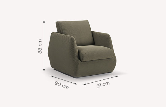 Fauteuil LUZ Vulcano Kaki-1