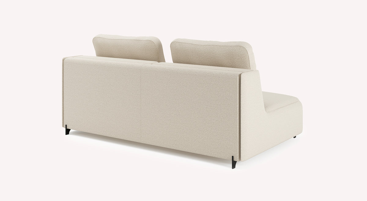 Canapé convertible NELLY Compact Innuendo Ivoire en tissu ivoire, design moderne et compact adapté pour un couchage quotidien confortable.