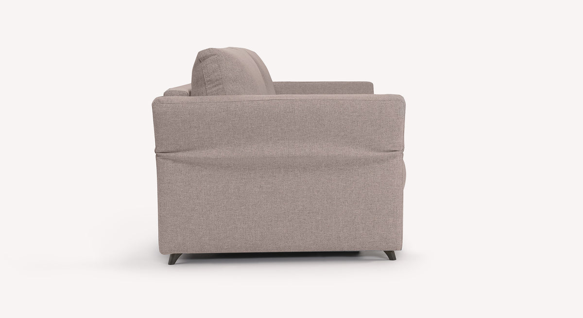 Canapé convertible Donny en tissu lavande Tixer, vue latérale