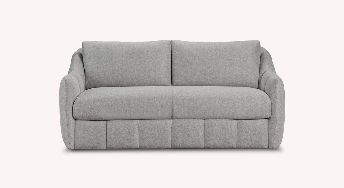 Canapé convertible ERIN Austin Gris en tissu gris clair, design moderne avec assise confortable et dossiers rembourrés idéal pour un couchage quotidien.