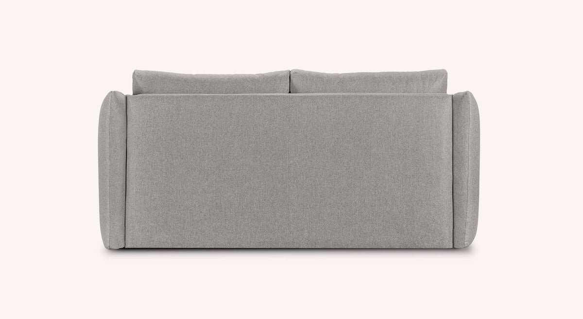 Canapé convertible ERIN Austin Gris en tissu gris, design épuré avec dossier et accoudoirs arrondis, idéal pour couchage quotidien.