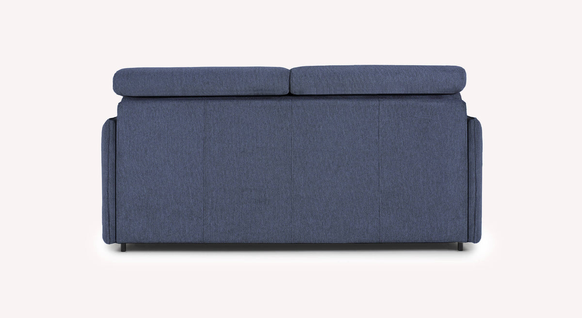 Canapé convertible TANIA Aragon Bleu nuit avec tissu bleu foncé, design moderne et confort optimal pour un couchage quotidien.