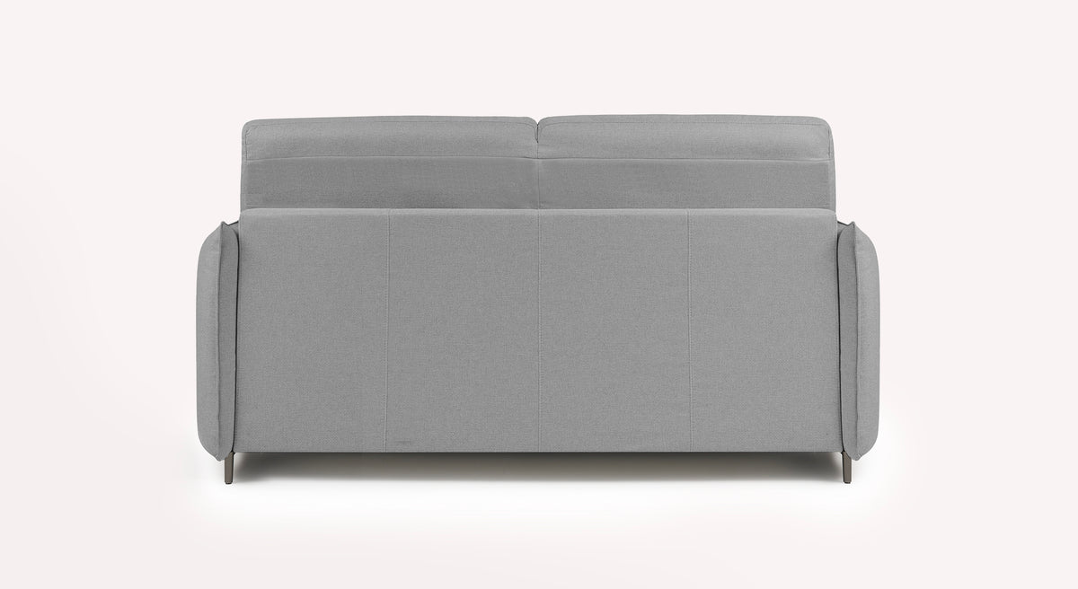Canapé convertible Tony en tissu gris étain, vue arrière, design moderne et épuré
