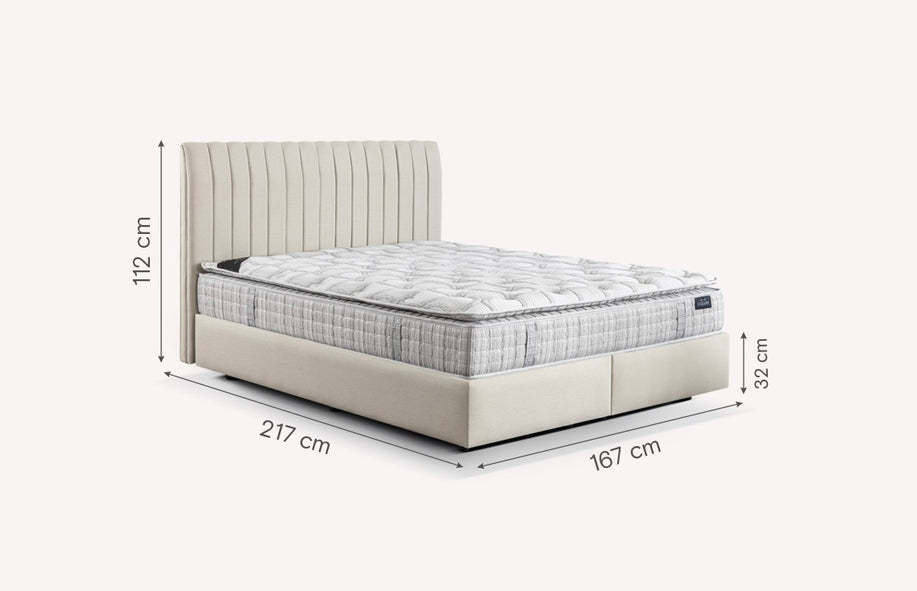 Lit coffre avec tête de lit AMSTERDAM Zeugma Beige-1