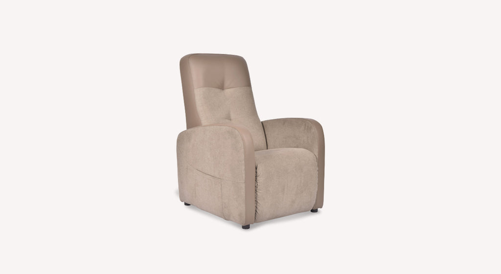 Fauteuil releveur beige Maenovatis, design moderne et confortable, idéal pour le soutien et la relaxation