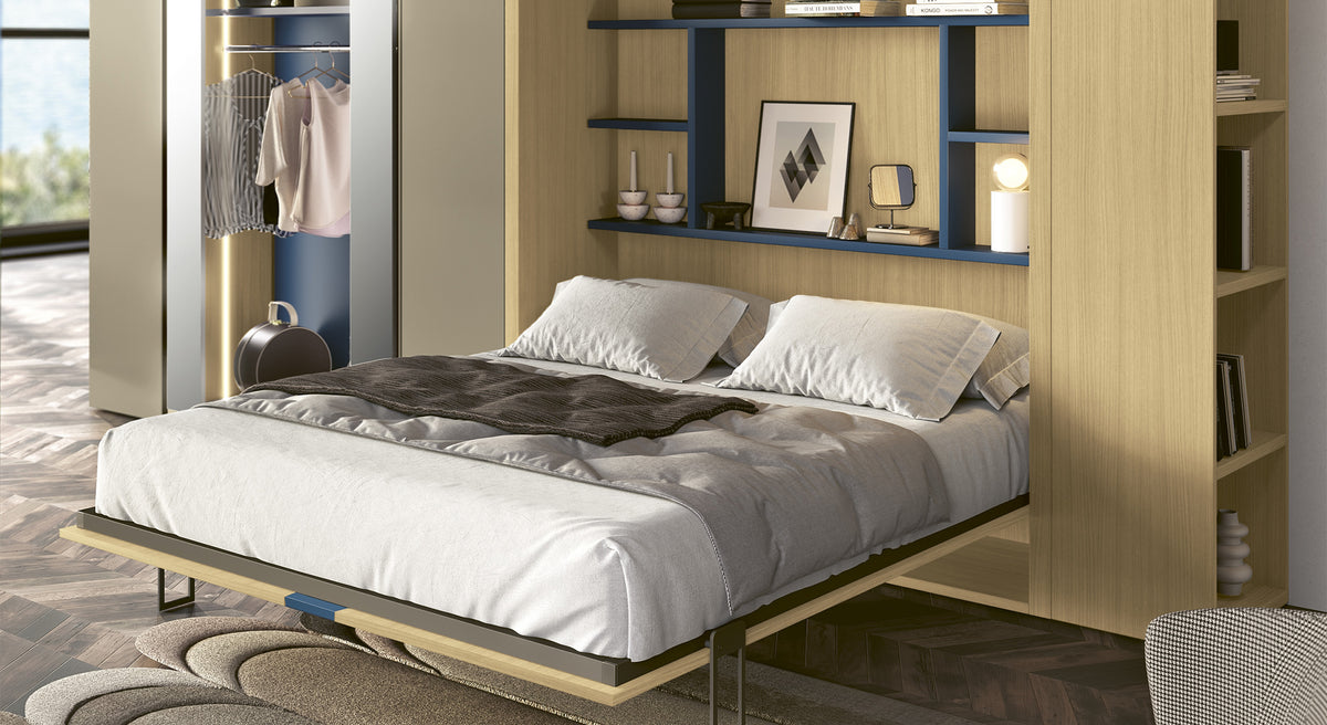 Lit escamotable ouvert en ambiance