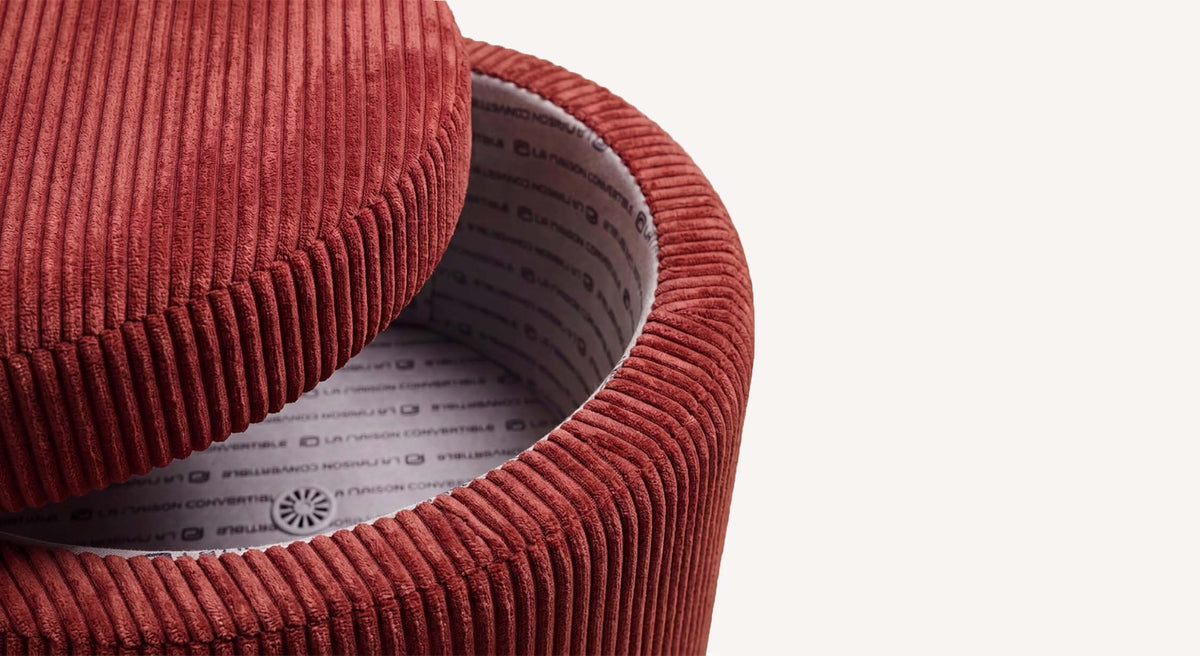 Pouf ALLY Lincoln Terra rossa