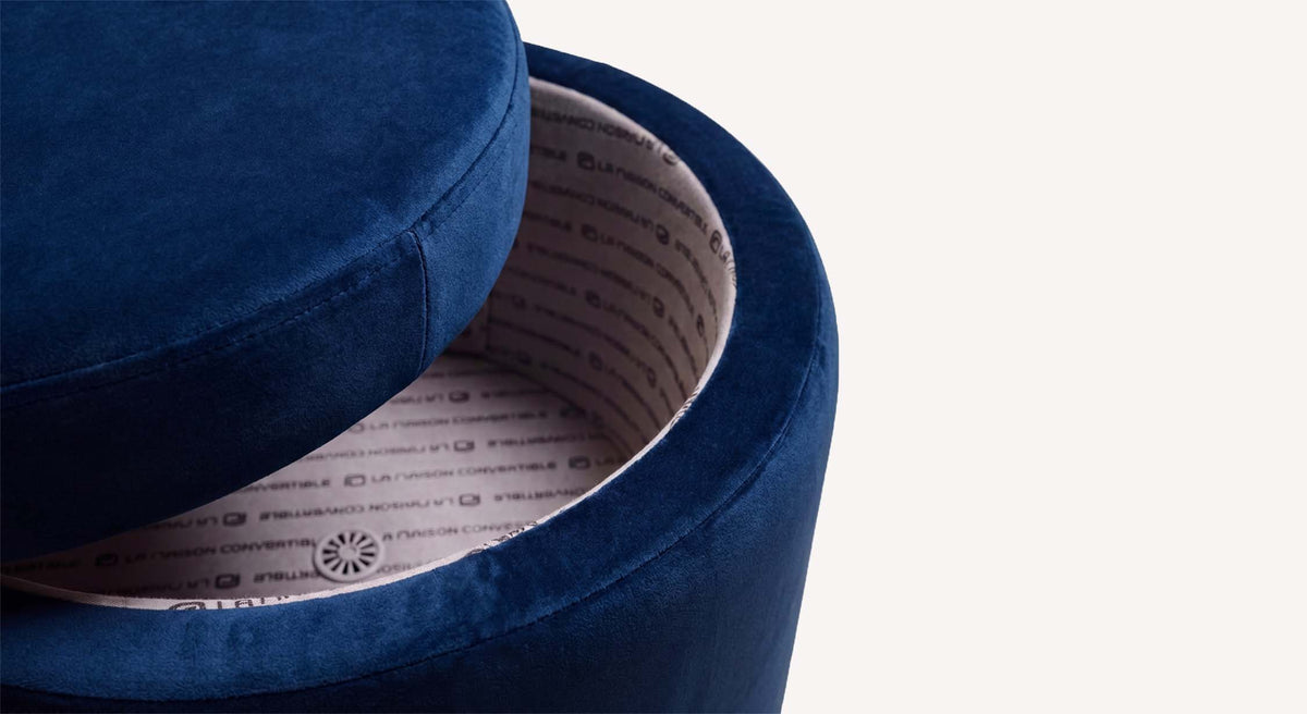 ALLY Matt Velvet Ocean Pouf