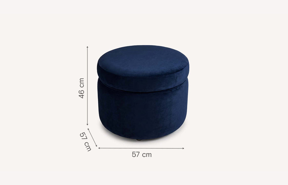 ALLY Matt Velvet Ocean Pouf-1