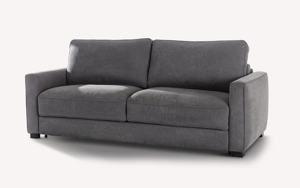 Canapé convertible Cocoon en tissu gris Stinger, design moderne et épuré