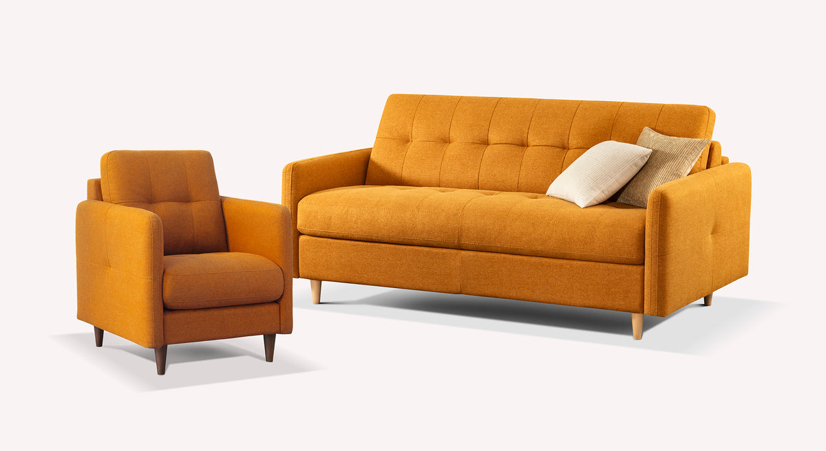 SOHO Austin Golden Yellow sofa and armchair set