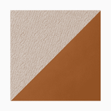 Tissu bicolore avec une diagonale séparant l'ivoire texturé et le cognac lisse, style Aragon 3 Monet