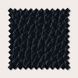 Échantillon de tissu noir texturé, aspect cuir luxueux, avec bords dentelés