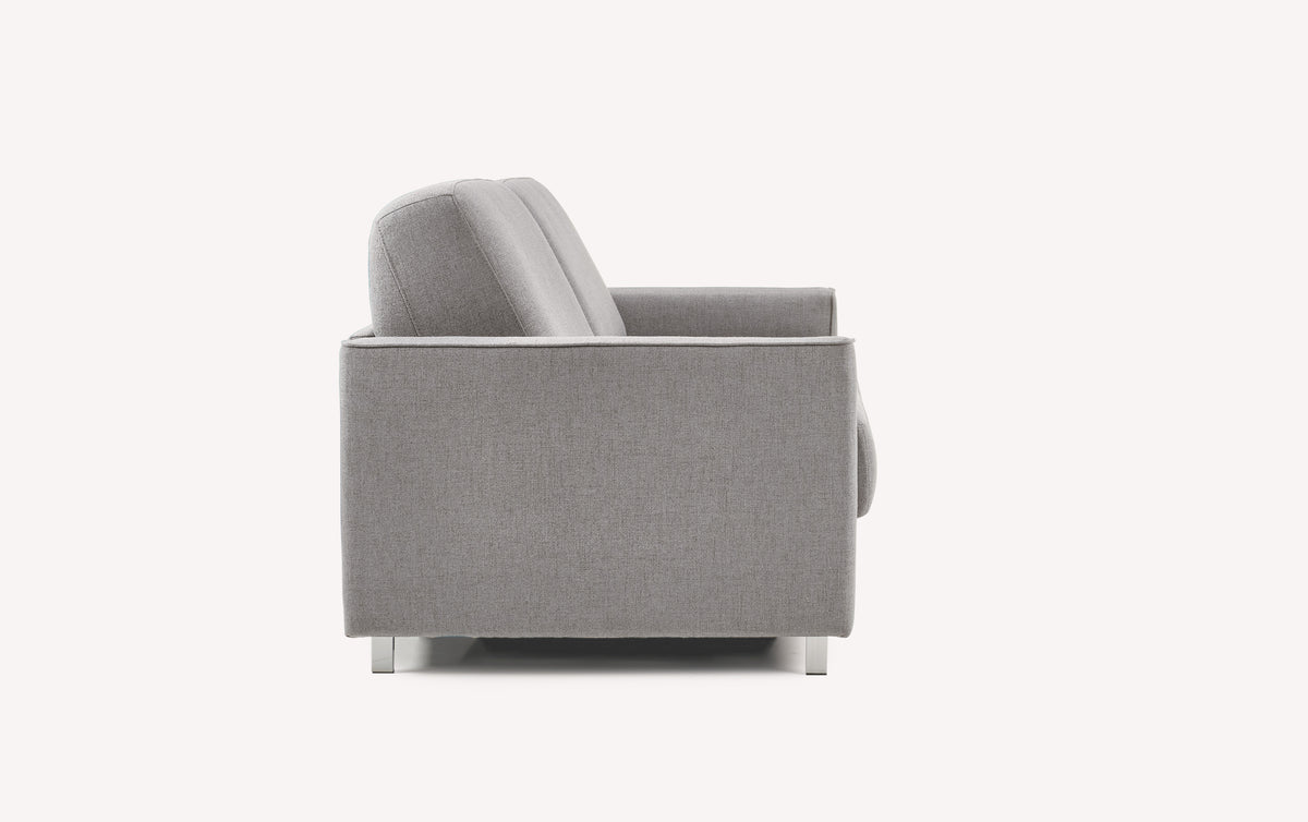 Canapé convertible Jimmy en tissu gris Foster, vue latérale