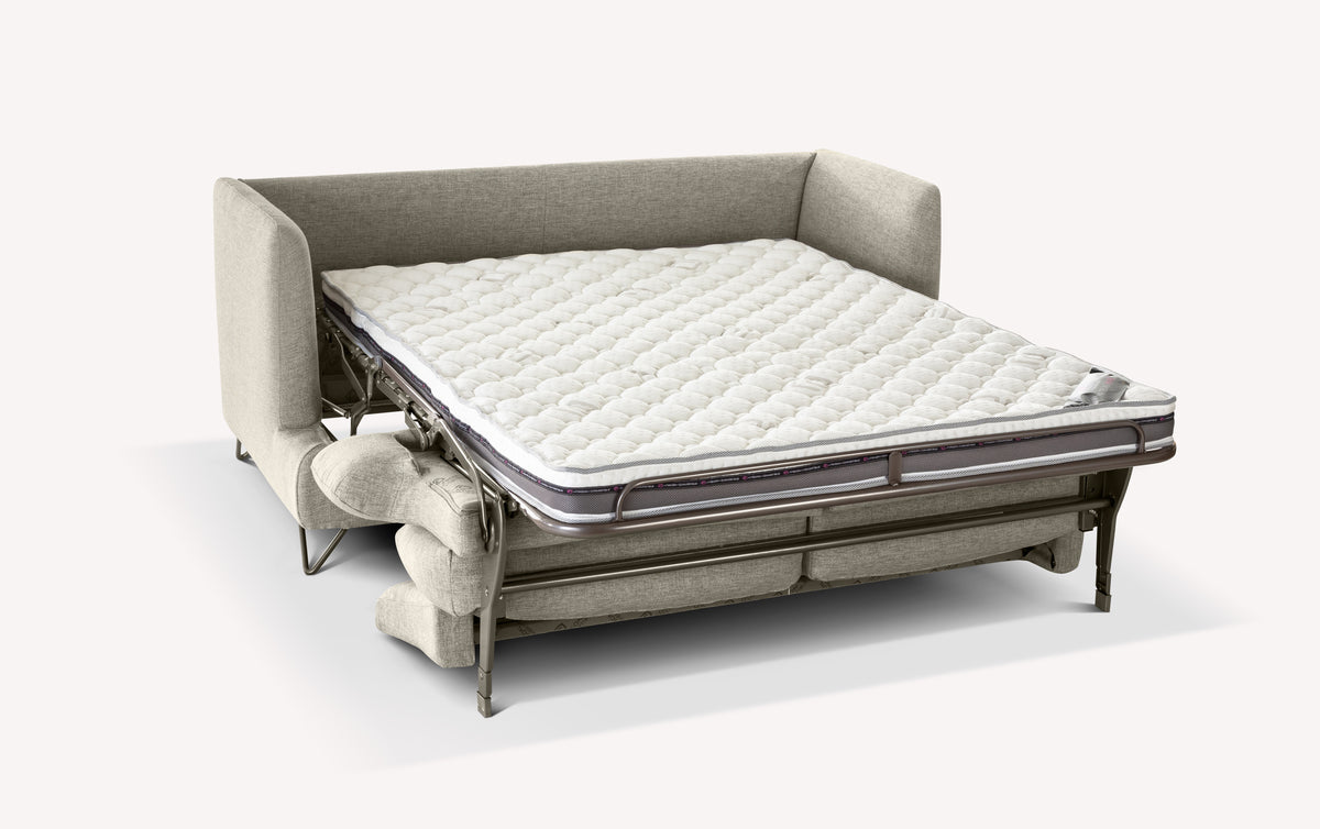 Canapé convertible King en tissu moucheté avec matelas déplié