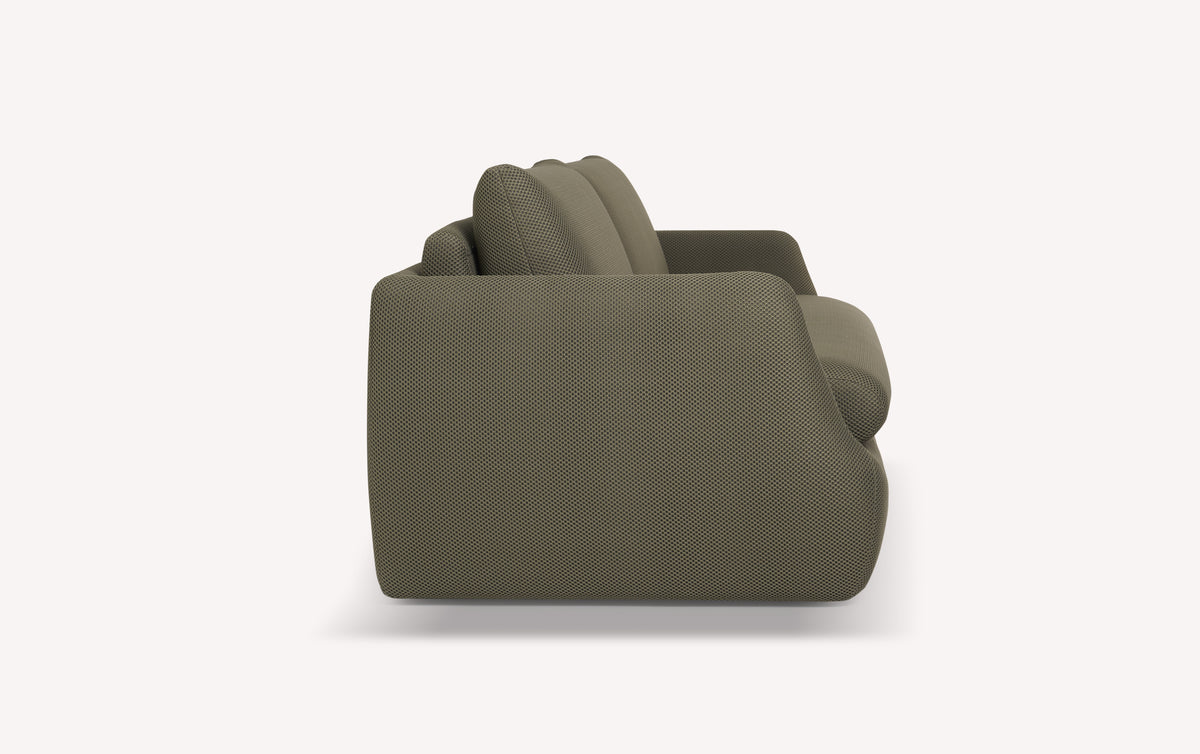 Canapé convertible LUZ Fixe Vulcano Kaki avec assise confortable et design moderne, idéal pour un couchage quotidien et un intérieur élégant.