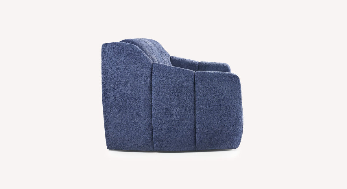 Canapé convertible Mama en tissu Sogno 702 océan, vue de côté