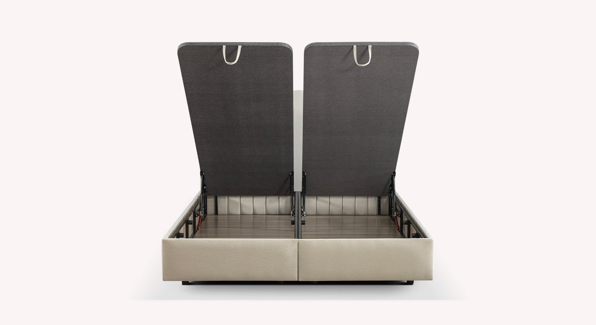 Lit coffre avec tête de lit AMSTERDAM Zeugma Beige