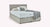 Pack lit coffre, matelas et tête de lit WARREN Guard Liver en tissu beige avec matelas épais et tête de lit rembourrée, décoré de coussins et d’un plaid gris pour un couchage quotidien confortable.