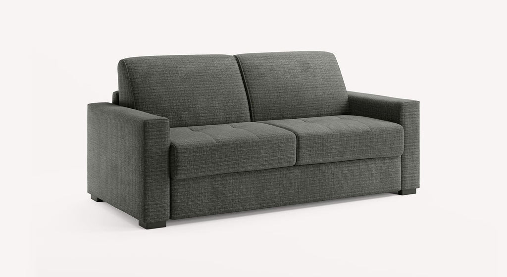 Canapé convertible HUNTER Paradox Ardoise en tissu gris foncé avec assise confortable et design moderne, idéal pour un couchage quotidien.
